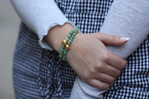 Miniatura 6 de 24k Pixiu Charm Natural Nefrita Jade Beads Pulsera de buena suerte 0.315 in para hombres y mujeres Unisex Niños Buena fortuna