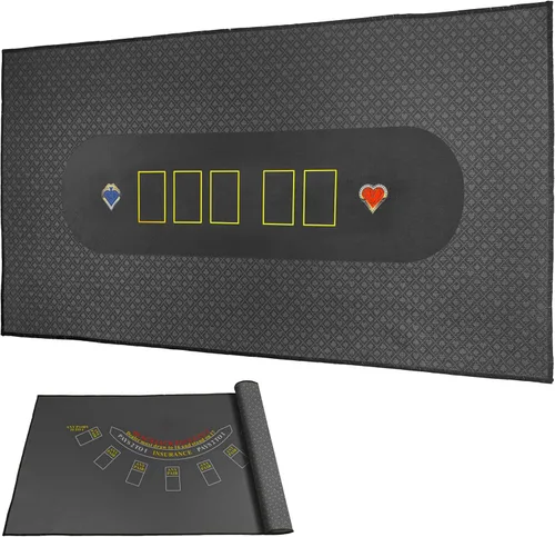 BALIKEN 36 x 72 pulgadas Texas Holdem Poker Mat & Blackjack mesa Casino fieltro profesional Mat Azul/Azul