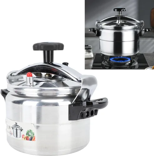 Miniatura 8 de Olla a presión de cuarto de galón, olla de aluminio con manómetro y estante de cocina para uso familiar o comercial (3L)