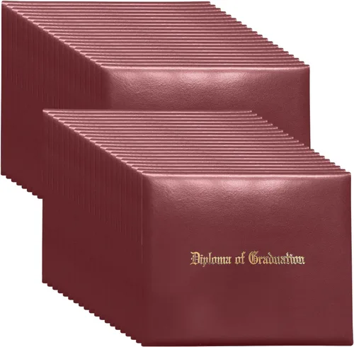 Miniatura 33 de Happy Secret Soporte para diploma impreso para certificado de 8.5 x 11 pulgadas, cubierta de graduación con piel lisa, color rojo, paquete de 1
