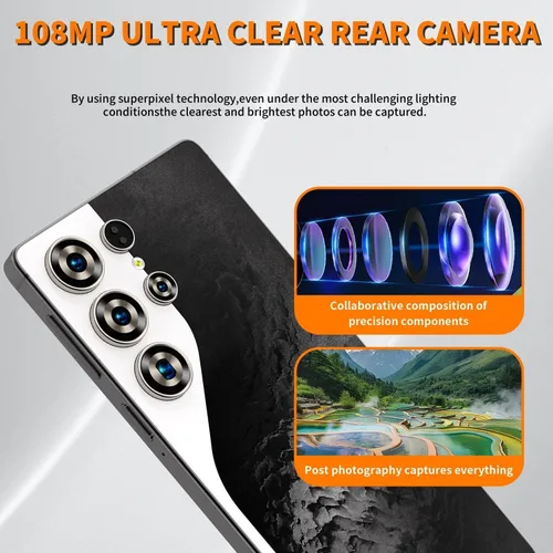Miniatura 8 de C26 Ultra Desbloqueado 5G Teléfono móvil, teléfono móvil Android 15 con bolígrafo incorporado, pantalla grande de 6.9 pulgadas, 8GB+256GB, Dual SIM