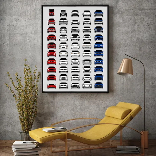 Miniatura 3 de Custom Car Posters Handmade Poster compatible with Ford Evolution Print Wall Art Décor of the Best of Ford Generations - American, 8x10 Satin Print