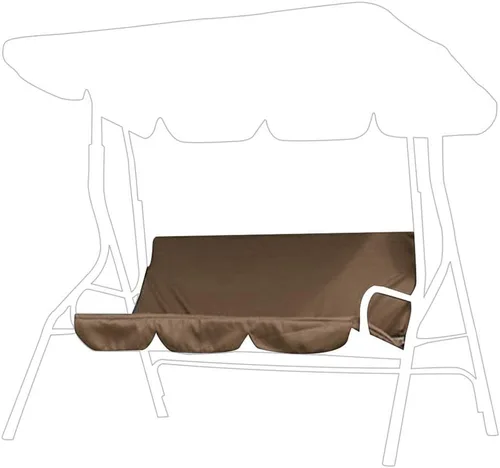 Miniatura 6 de Keenso Funda de cojín para columpio, 3 asientos, impermeable, para exteriores, para patio, jardín, 60 x 20 x 20 pulgadas Beige