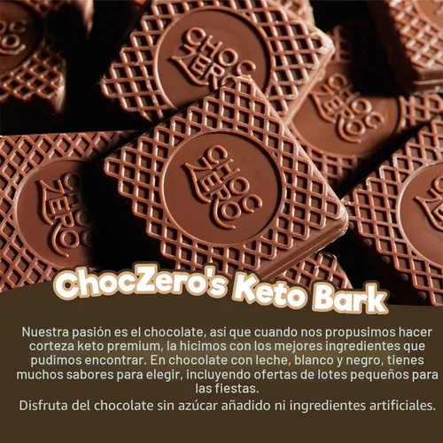 Miniatura 4 de ChocZero Corteza Crujiente de Caramelo de Chocolate con Leche, Sin Azúcar Añadida, Baja en Carbohidratos, Alta en Fibra, Apta para Keto, Sin
