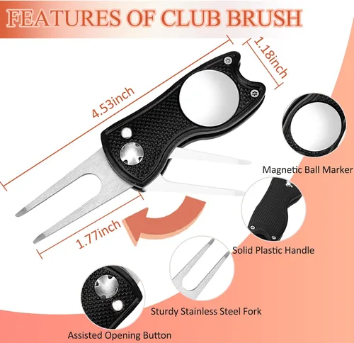 Miniatura 4 de Divertida toalla de golf con clip, incluye cepillo de club y herramienta Divot, regalo de golf para hombres, papá, esposo, uso esta toalla