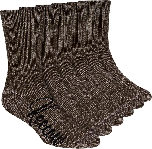 KEECOW Calcetines de lana merina para hombre y mujer, térmicos, cálidos, de invierno, acolchados, para senderismo, de trabajo, para correr, 3 pares