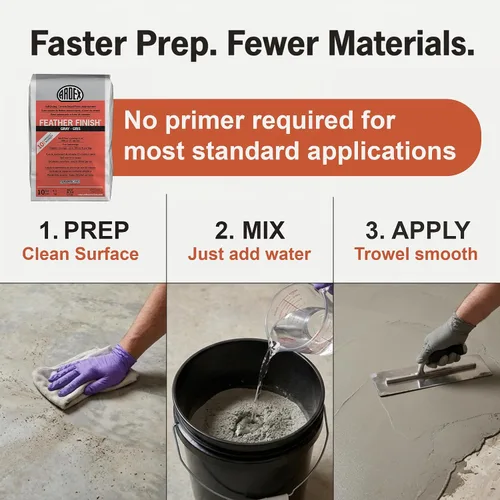 Miniatura 5 de Ardex Feather acabado secado automático Cemento Base Gris Pack de 4 bolsas 10 libras