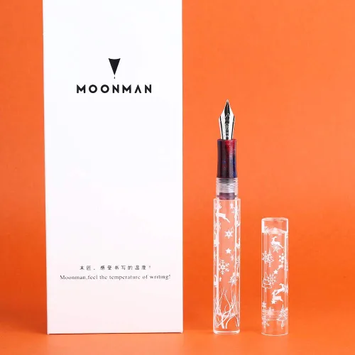 Miniatura 10 de Copo de nieve versión de Navidad C1 Eye Dropper Relleno Pluma Estilográfica Totalmente Transparente Gran Capacidad Almacenamiento de Tinta con Caja