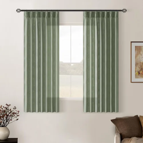 Miniatura 225 de Cortinas de lino natural con pliegues fruncidos de 120 pulgadas de largo para sala de estar, cortinas plisadas con ganchos y lengüeta trasera