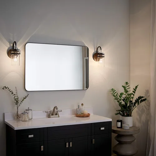 Miniatura 16 de Lámpara de pared Brinley de Kichler, para 1 foco y con pantalla de vidrio transparente, 45576OZ, 100watts, 120 volts Bronce antiguo