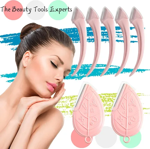 Miniatura 3 de ONEUPIN Juego de 12 recortadoras de cejas, hojas de acero inoxidable, curvadas para cejas, afeitadora facial, moldeador de cejas adecuado para Verde
