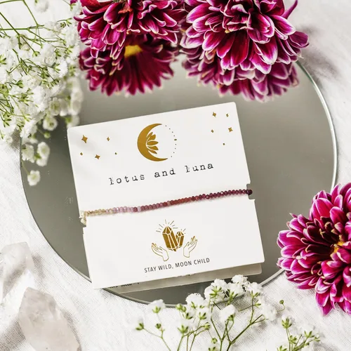 Miniatura 3 de Lotus and Luna Pulsera delicada de diosa hecha a mano, tamaño ajustable
