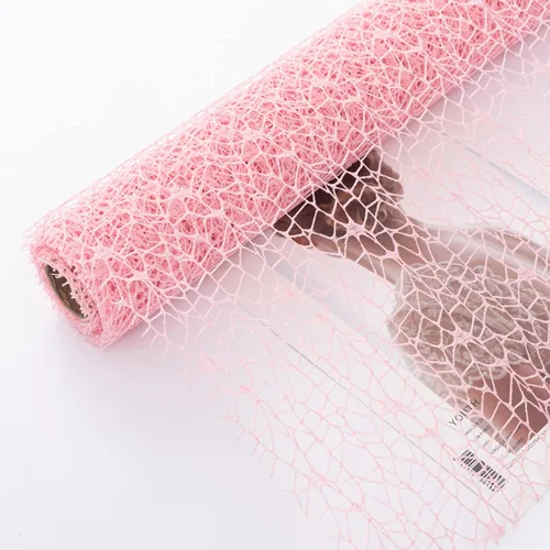 Miniatura 9 de Papel de regalo de malla de jacquard coreano con flores caladas 1 rollo, suministros para floristería, papel para envolver ramos de flores, Blanco
