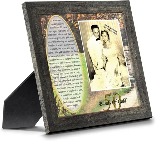 Miniatura 35 de Crossroads Home Décor Boda 50 para padres, decoraciones de 50 aniversario para fiesta, aniversario de oro, regalos de 50 años, 50 para parejas, Gris
