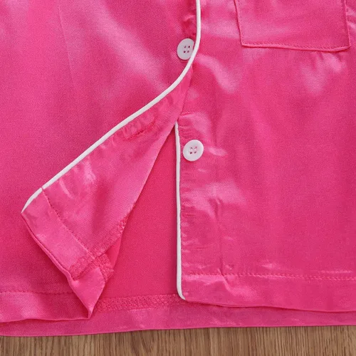 Miniatura 123 de Conjunto de pijama de manga larga con botones para niña pequeña, conjunto de ropa de dormir