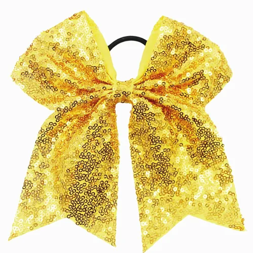 Miniatura 9 de Lentejuelas de 6.5 pulgadas, lazos elásticos para el cabello, lazo grande para animar, cola de caballo para mujeres, niñas, niños y adolescentes