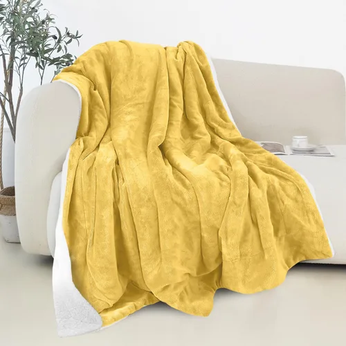 Miniatura 17 de Elegant Comfort - Manta reversible y ultra suave de franela con forro polar - Manta de sherpa navideña de invierno - Ligera, suave y acogedora