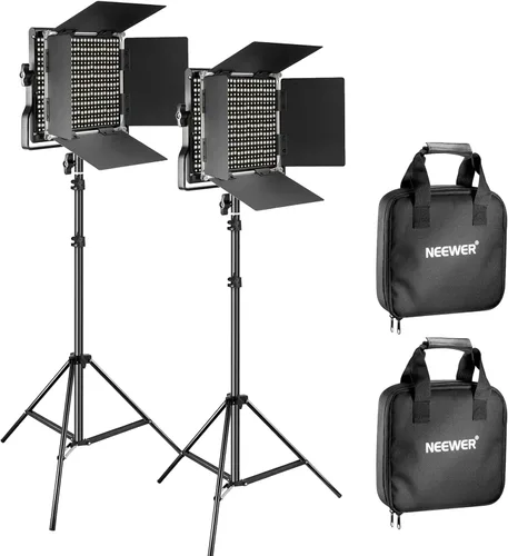 Miniatura 10 de NEEWER Luz de video LED RGB 660 PRO II mejorada con control de aplicación y kit de soporte de trípode, 2 paquetes de 50 W/1% de atenuación