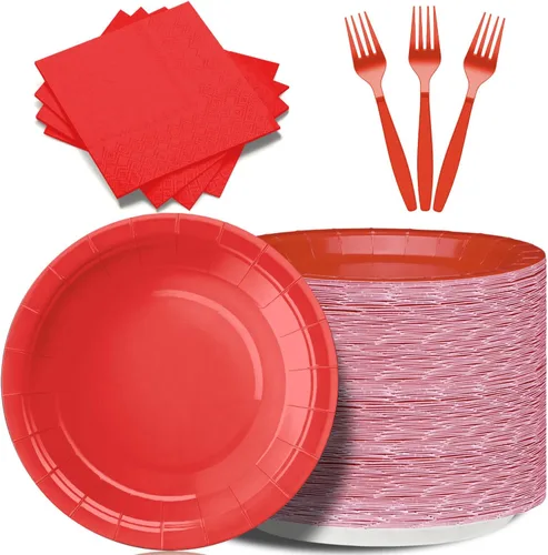 Miniatura 9 de Platos y servilletas de papel negro para fiestas, platos de postre de 50 x 7 pulgadas, servilletas de 50 x 5 pulgadas y tenedores de 50 x 7.08