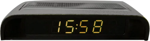 Kakalote Reloj de coche LCD alimentado por energía solar, reloj luminoso para tablero de instrumentos con brillo ajustable, fecha, pantalla de