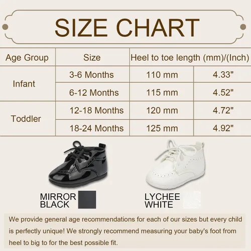 Miniatura 6 de Sawimlgy Zapatos Oxford de cuero suave de primera calidad para bebés y niñas, zapatos de boda con suela de goma resistente, impermeables