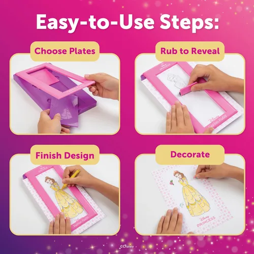 Miniatura 2 de Fashion Plates Disney Princess - Kit de dibujo para mezclar y combinar, artes y manualidades, colorear, suministros de arte, suministros