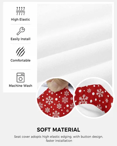 Miniatura 6 de Fundas elásticas para silla de oficina de copo de nieve de Navidad, 2 piezas, suave, decorativo, protector para silla de escritorio, protector