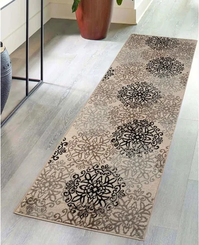 Miniatura 12 de SUPERIOR – Alfombra de área contemporánea de la colección Leigh - Alfombra moderna de 5/16 de pulgada (8 mm) de pelo con diseño de medallón floral