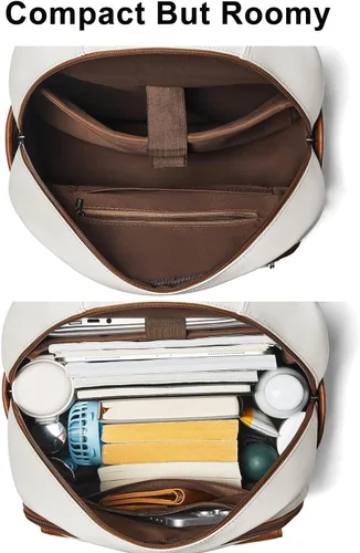 Miniatura 7 de Leresas Mochila de 37L para mujeres y hombres, bolsa de profesor, mochila de viaje de trabajo, mochila de cuero vegano para computadora portátil