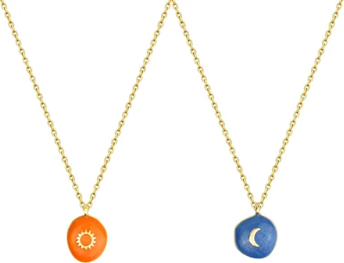 SmileBelle best friend necklace for 2 as friendship gifts, magnetic butterfly necklace sun and moon necklace as matching friendship necklace for BFF