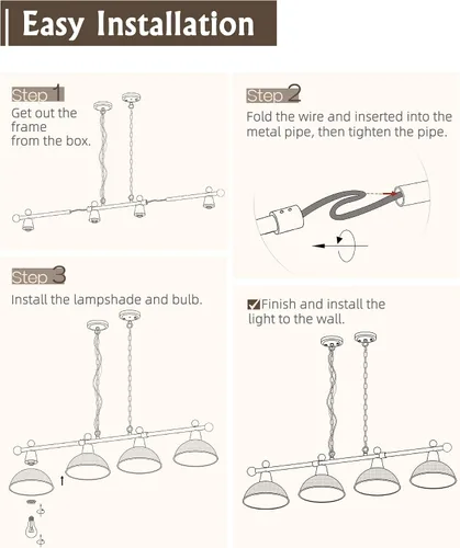 Miniatura 2 de FEMILA 4FG60-4LP BK - Luces de mesa de billar de 4 luces para mesa de 7 pies/8 pies, lámpara de mesa de billar moderna de 48 pulgadas, lámpara