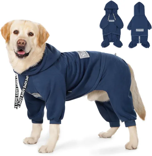 Miniatura 9 de Perro con capucha, abrigo de invierno para perros grandes y medianos, sin botones, de 9 patas, abrigo cálido con capucha, forro polar con capucha