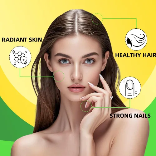 Miniatura 6 de Gomitas de colágeno de 1500 mg – Péptidos de colágeno múltiple tipo I, II, III, V y X con biotina 2500 mcg y vitamina C para piel, cabello y uñas