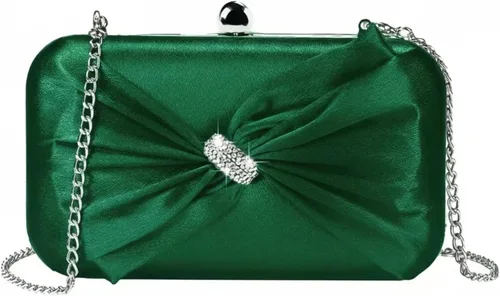 Miniatura 9 de Elegante bolso de mano de satén para mujer con lazo de diamantes de imitación, bolso formal para boda, fiesta, baile de graduación, cóctel