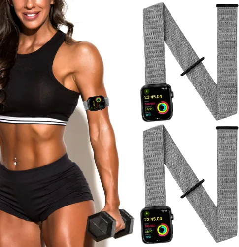 Miniatura 8 de IFCASE Paquete de 2 brazaletes deportivos de nailon para Apple Watch de 1.929 in 1.811 in 1.772 in 1.732 in 1.654 in 1.614 in 1.575 in iWatch Series