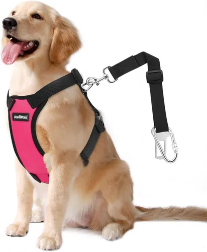 Miniatura 20 de VavoPaw cinturón de seguridad para perro, arnés de coche con peto de seguridad y hebilla ajustable para vehículo, cinturón de seguridad de nailon