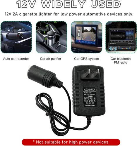 Miniatura 5 de Ohleats Convertidor de CA a CC, convertidor de 100-240V a 12V 2A 24W AC/DC, transformador de adaptador de fuente de alimentación CA/CC automático