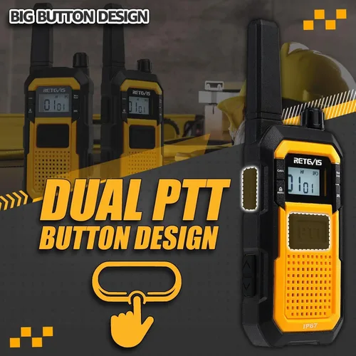 Miniatura 2 de Retevis RB48 Walkie Talkies Impermeables, Radio Bidireccional de Alta Resistencia, Triple Prueba Avanzada, Llamada por Vibración, USB-C, SOS