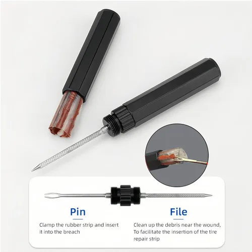 Miniatura 3 de Kit de reparación de neumáticos sin cámara con enchufes, kit de tapones de neumáticos, herramientas portátiles para bicicleta, kit de reparación