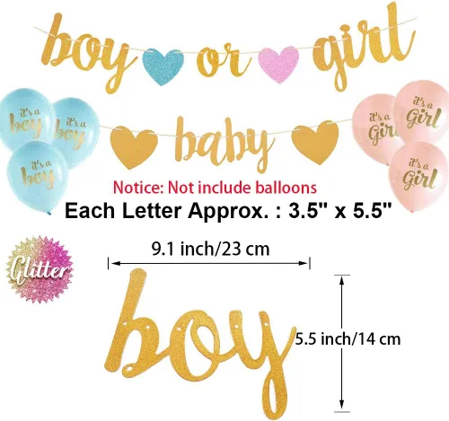 Miniatura 4 de Decoraciones de revelación de género para bebés, pancarta brillante para bebés y niños o niñas con borlas de papel de seda rosa y azul