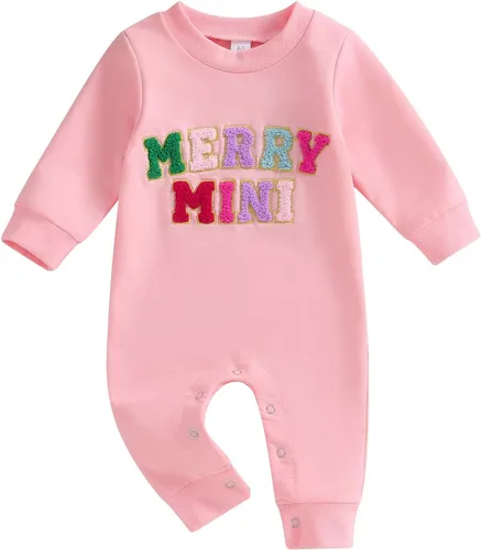 Miniatura 50 de FYBITBO Ropa de bebé niño niña Santa manga larga mono mameluco recién nacido primera Navidad traje de una pieza