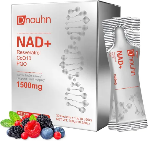 Suplemento líquido NAD de 1500 mg, ribósido de nicotinamida y resveratrol con PQQ, suplemento NAD para mujeres y hombres, aumenta la energía