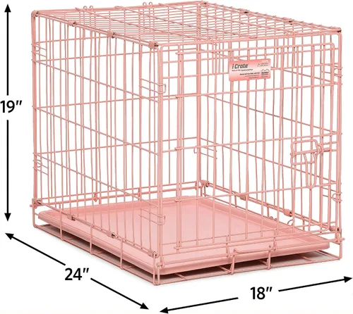 Miniatura 4 de MidWest Homes for Pets - Kit inicial Pink Fashion iCrate, paquete de jaula para perros pequeños de 24 pulgadas, incluye jaula, cama para mascotas, 2