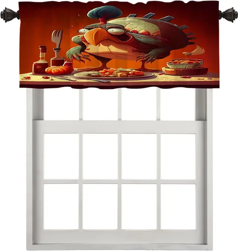 Miniatura 43 de Cortinas opacas de poliéster multicapa para cafetería, con diseño de diamantes, 2 unidades, 26 x 24 pulgadas