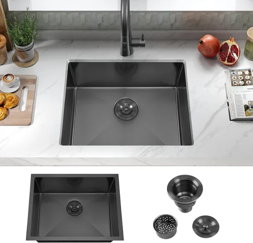 Miniatura 10 de ATTOP Fregadero de cocina de un solo tazón de 32 pulgadas, fregadero de tazón individual de montaje inferior grande de acero inoxidable