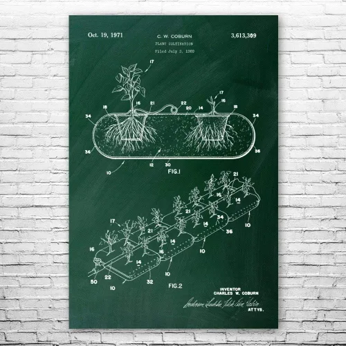 Miniatura 4 de Patente Tierra hidropónico plantador impresión de póster de invernadero, jardín regalo, cultivar arte de casa, regalo para cultivar, arte