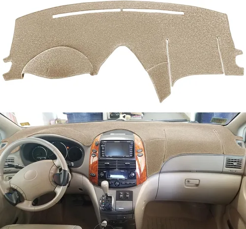 Alfombrilla para salpicadero a medida para Toyota Sienna 2004-2010, protector de tablero de acolchado de alfombra (04-10 Beige) F99 36-38 Beige
