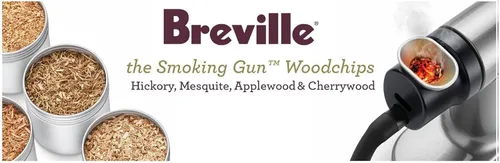 Miniatura 2 de Breville Commercial BSM600AWC0NUC1 - Kit de virutas de madera de ahumadero clásico para pistola de ahumar Pro CSM700, 4 piezas, nogal, mezquite