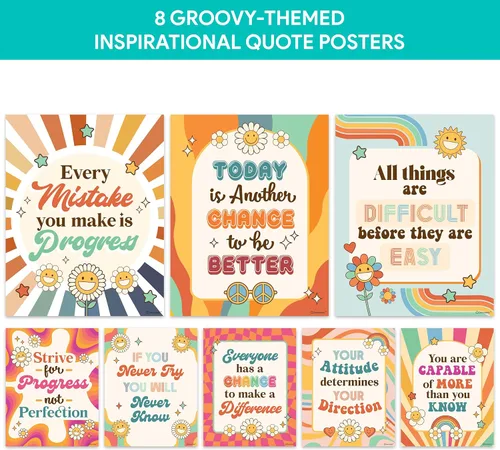 Miniatura 7 de Decorably 15 pósteres geniales de bienvenida para aula, inspirador, decoración laminada mate, para escuela, pasillos, tablones de anuncios