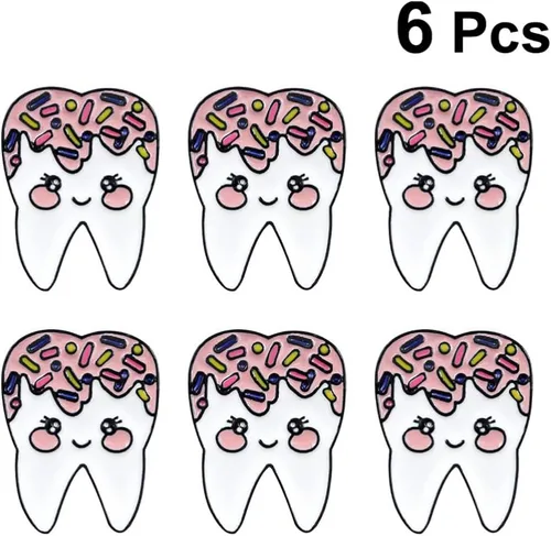 Miniatura 7 de Exceart - Broche de esmalte con forma de dientes diseño de dibujos animados para niñas mujeres niños regalo de fiesta 6